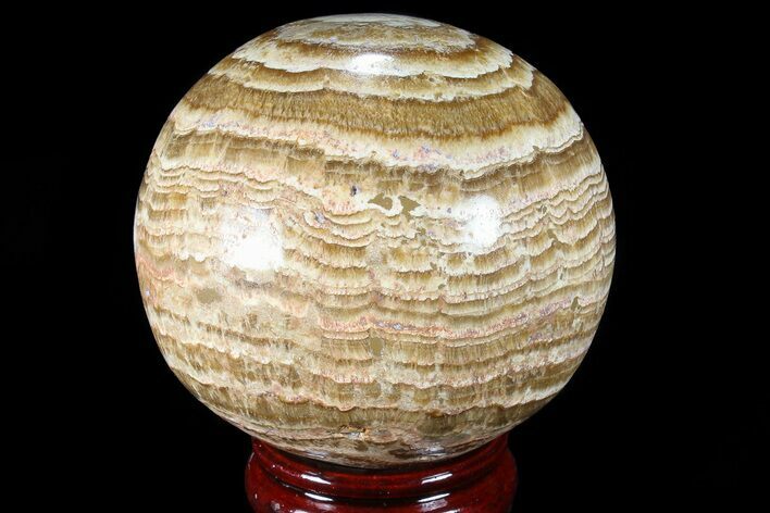 Polished, Banded Aragonite Sphere - Morocco #82298